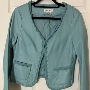 Nine West Powder Blue Leather Jacket - Size M